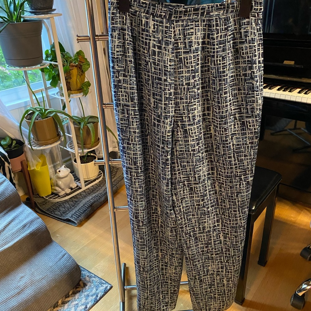 17. Blue 100% Silk Trousers